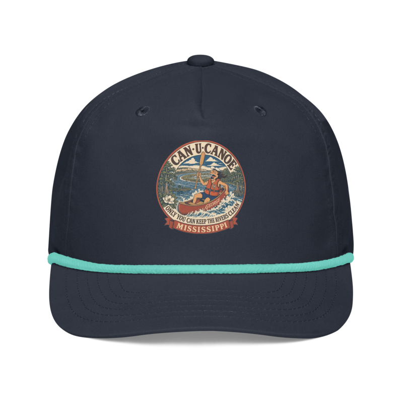George's Mississippi River Badge golf rope cap — Navy/Mint
