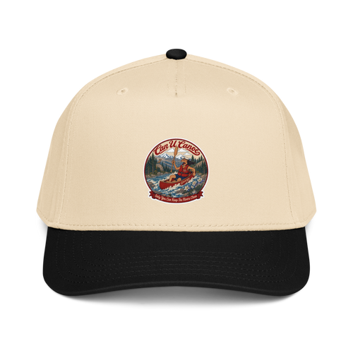 CUC 5‑Panel Cap — George’s Shade Cap | Black/Natural | front | revised approved George placement