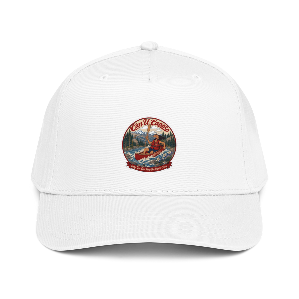 CUC 5‑Panel Cap — George’s Shade Cap | White | front | revised approved George placement