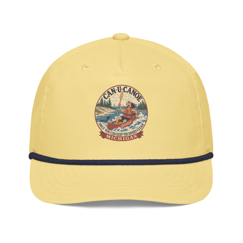 George’s Michigan River Badge Rope Cap in Yellow and Navy