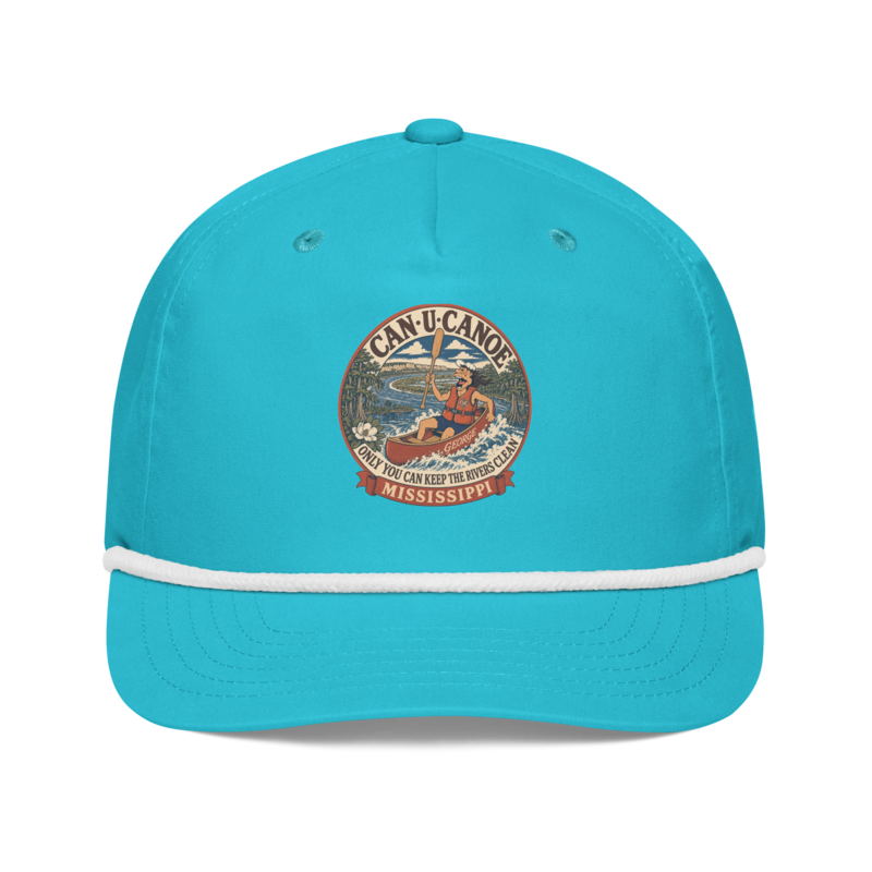 George's Mississippi River Badge golf rope cap — Turquoise/White