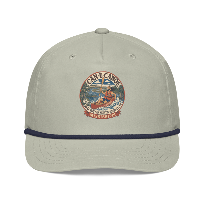 George's Mississippi River Badge golf rope cap — Light Gray/Navy