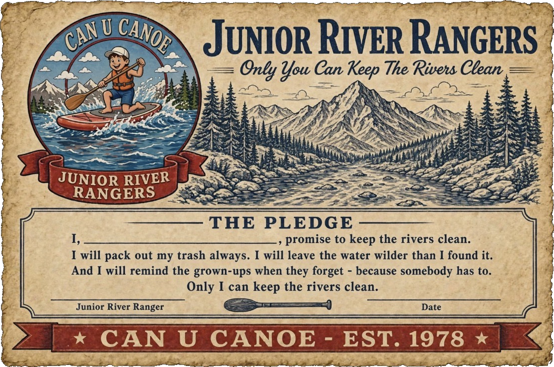 Junior River Rangers Boy Pledge Card | approved September 22 artwork