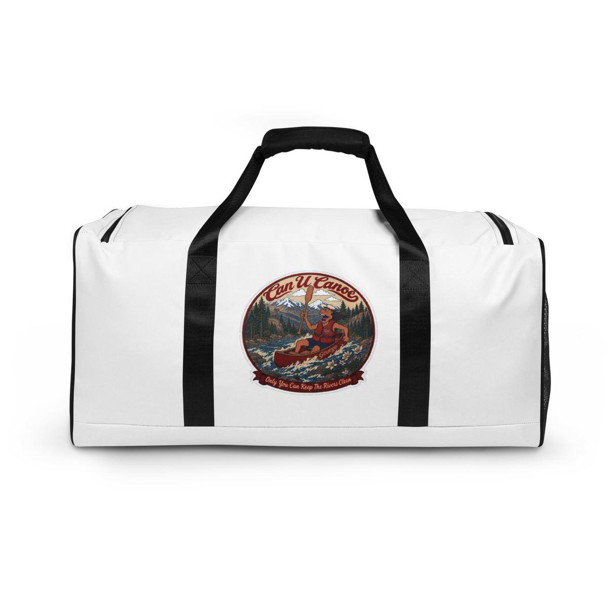 CUC Weekender Duffle — River Rat Edition | White | One size | back | exact approved George badge