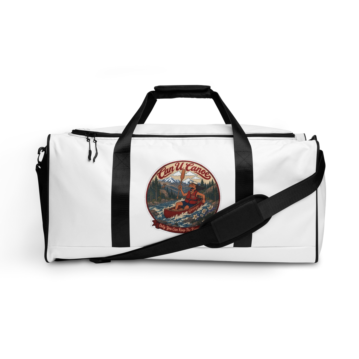 CUC Weekender Duffle — River Rat Edition | White | One size | front | exact approved George badge