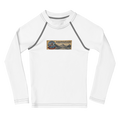 CUC Kids Rash Guard — George's Little Paddler | White | front | newest boy pledge-card artwork