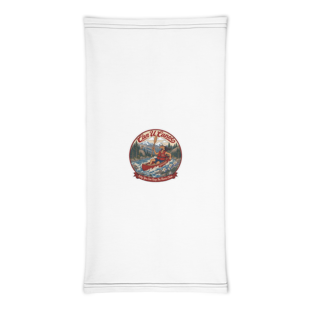 CUC Neck Gaiter — George's River Wrap | White | front | revised approved George placement