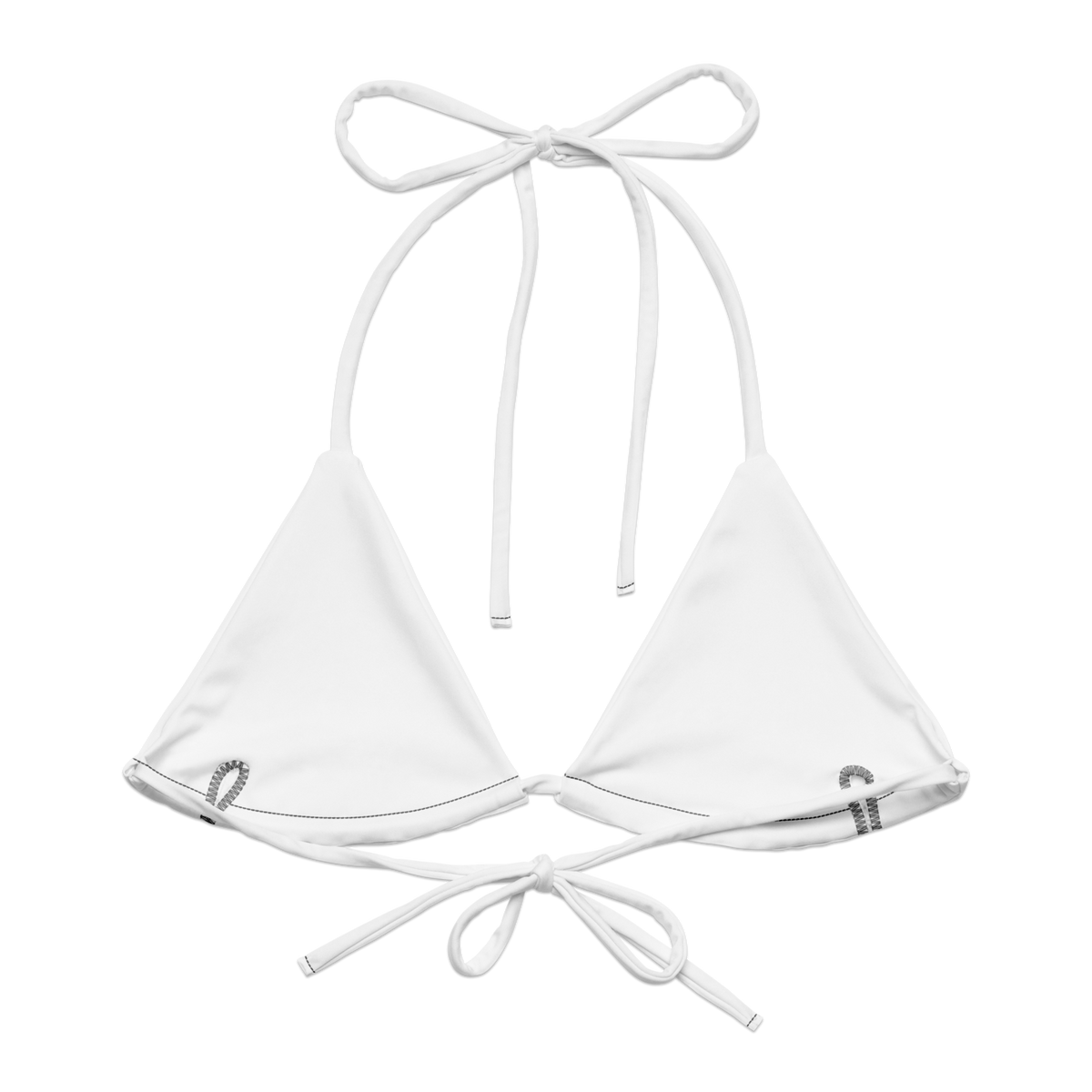 CUC Recycled Bikini Top — George's Shoreline Top | White | 2XS | Back | exact approved George badge