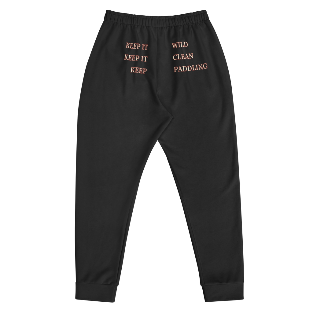 CUC Fleece Joggers — George's Lazy Paddle Pants | Black | back | high-thigh George and seat slogan