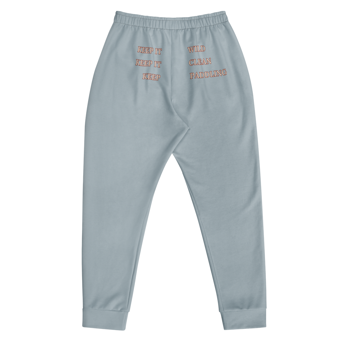 CUC Fleece Joggers — George's Lazy Paddle Pants | Pebble Blue | back | high-thigh George and seat slogan