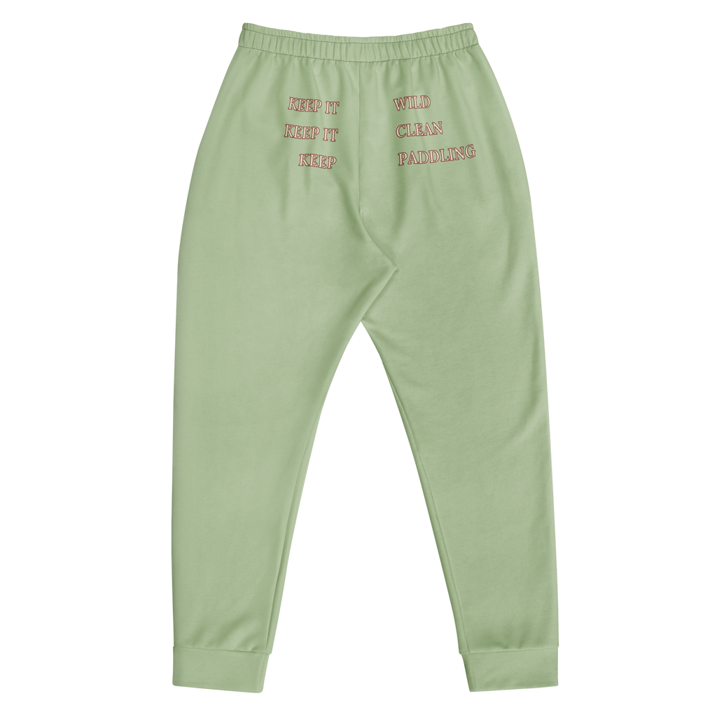 CUC Fleece Joggers — George's Lazy Paddle Pants | Pistachio | back | high-thigh George and seat slogan