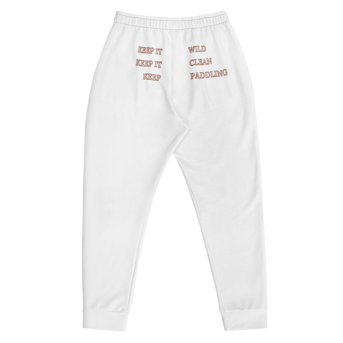 CUC Fleece Joggers — George's Lazy Paddle Pants | White | back | high-thigh George and seat slogan