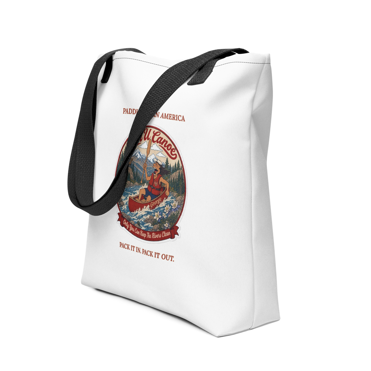 CUC Tote Bag — George’s Haul‑It Tote | Black | front | revised approved George placement