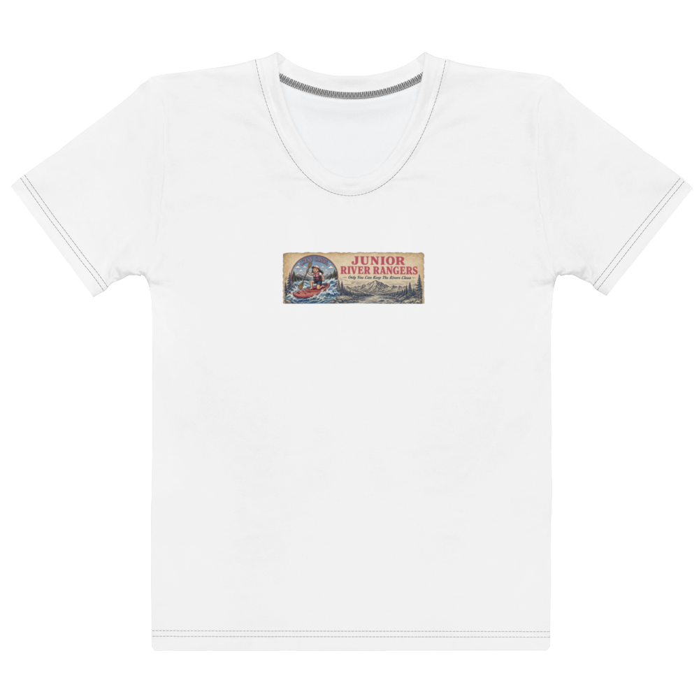 CUC Women's All-Over Print Tee — George's River Run | White | front | newest girl pledge-card artwork