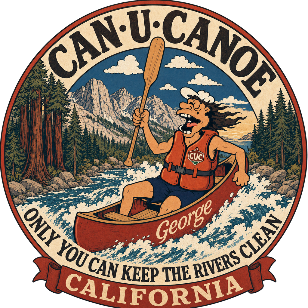 CAN U CANOE California river badge artwork