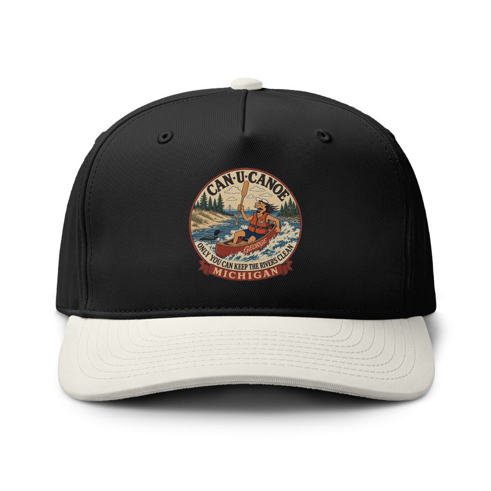 Michigan River Badge two-tone cap in Black and Natural