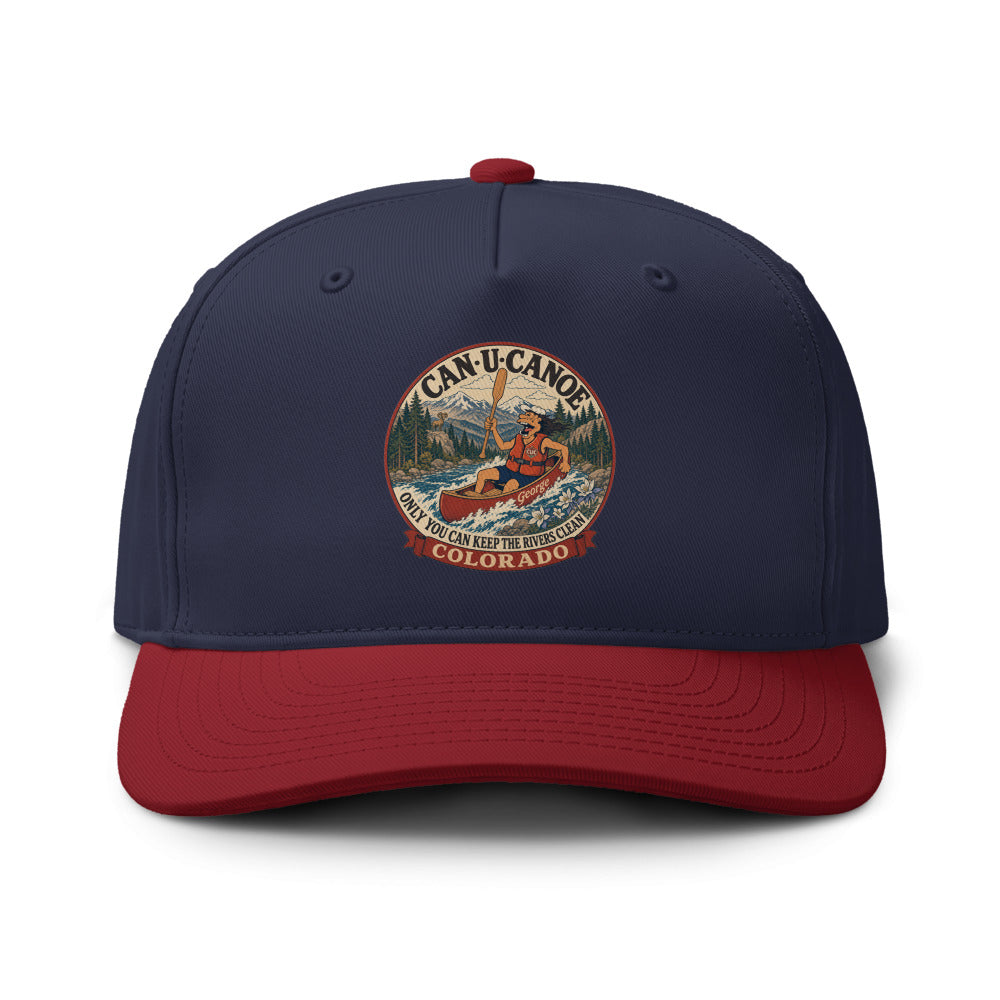 Colorado River Badge two-tone cap in Midnight and Cardinal
