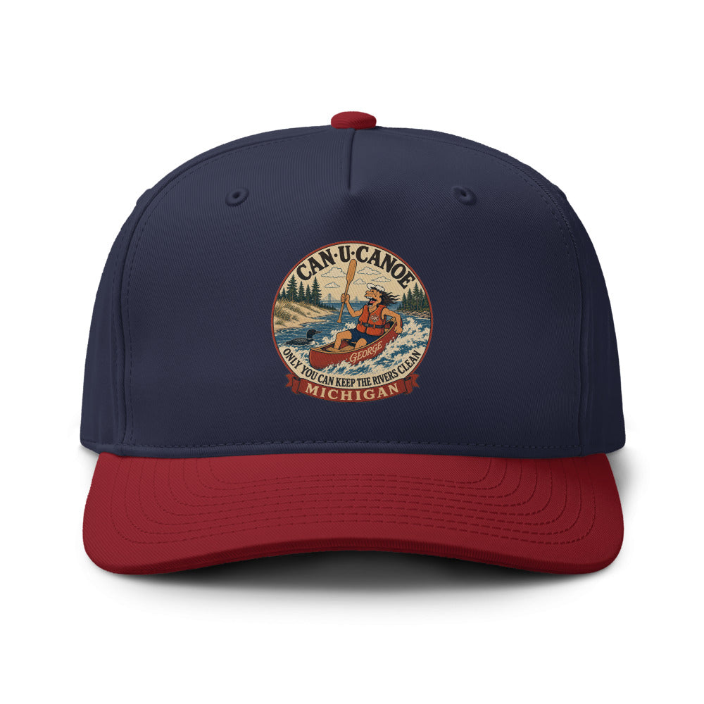 Michigan River Badge two-tone cap in Midnight and Cardinal