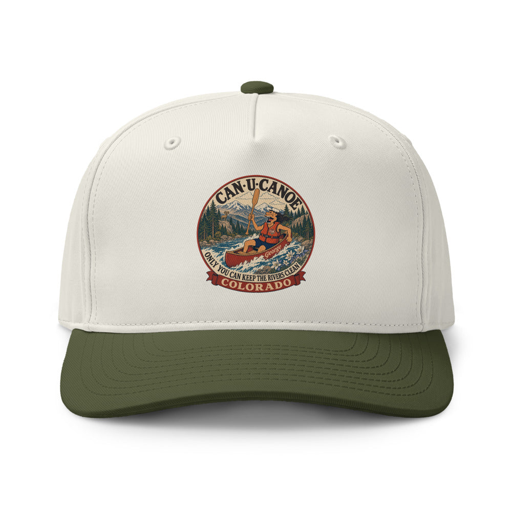 Colorado River Badge two-tone cap in Natural and Army