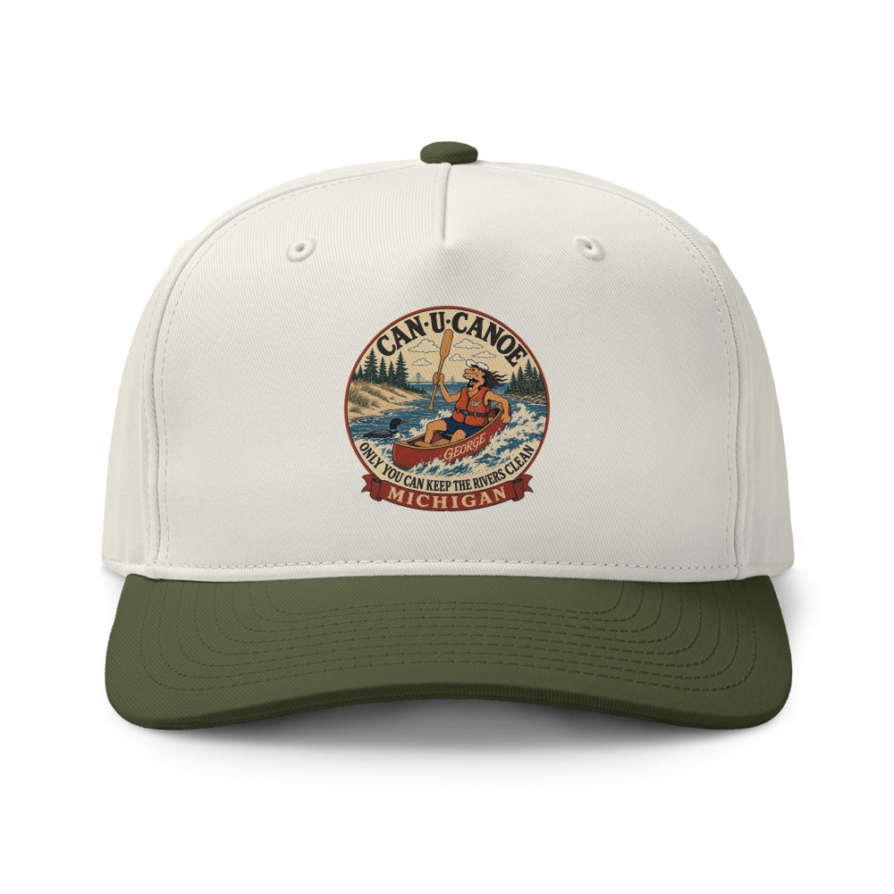 Michigan River Badge two-tone cap in Natural and Army