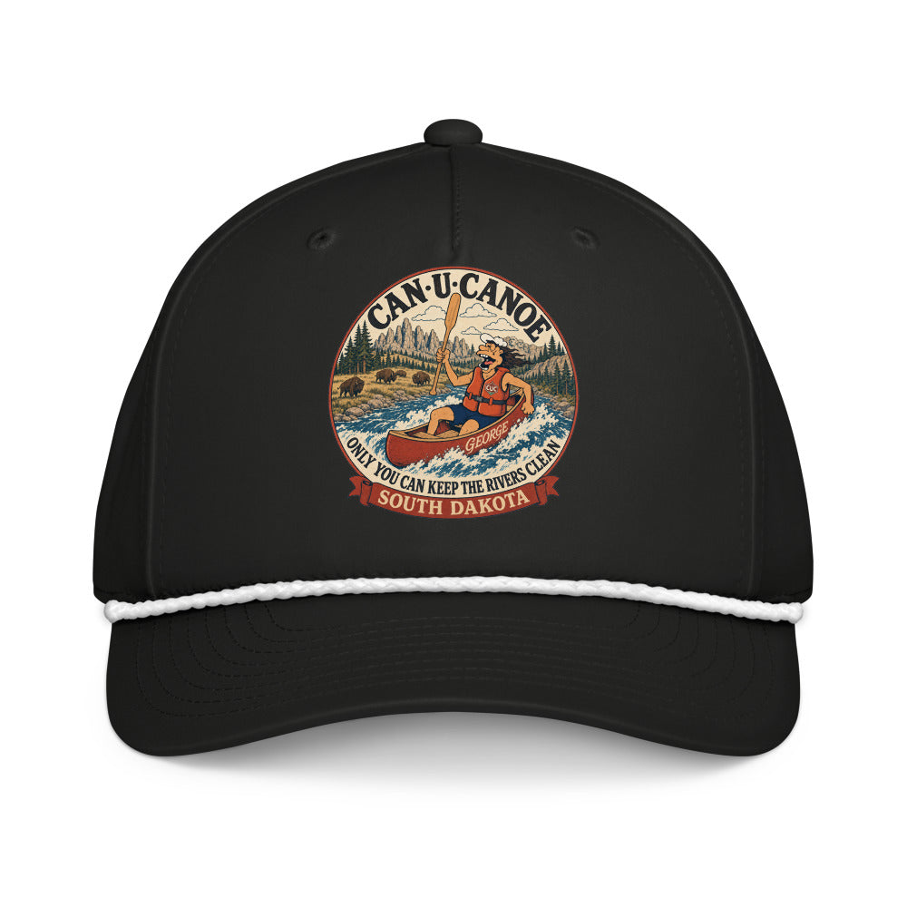 South Dakota River Badge five-panel rope cap in Black/White