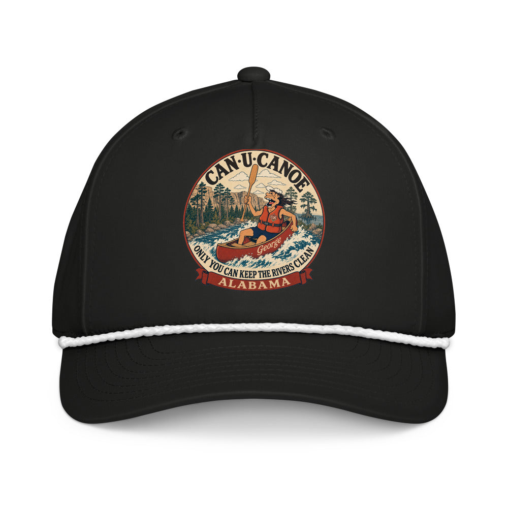 George's Alabama River Badge five-panel rope cap - Black/White