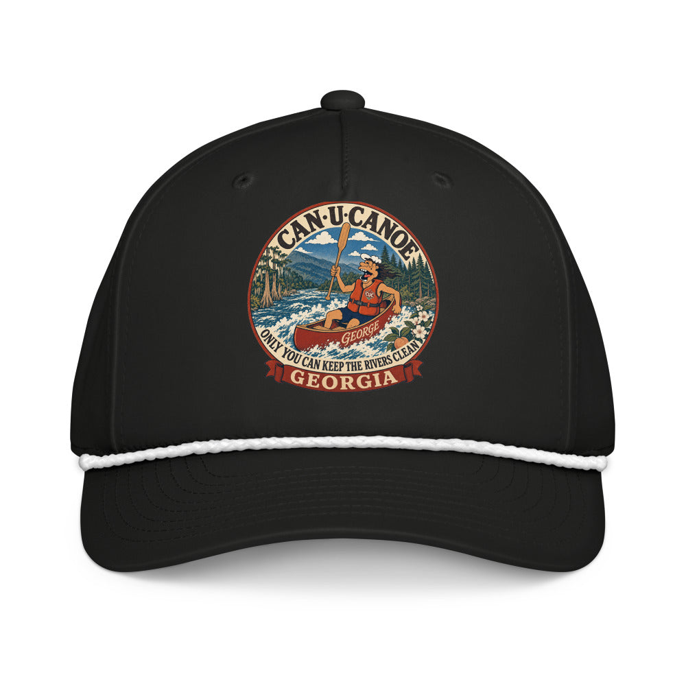 George's Georgia River Badge five-panel rope cap - Black/White
