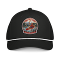 CUC Classic Rope Cap — George’s Rig Line | Black/White | One size | front_dtf_hat | exact approved George badge