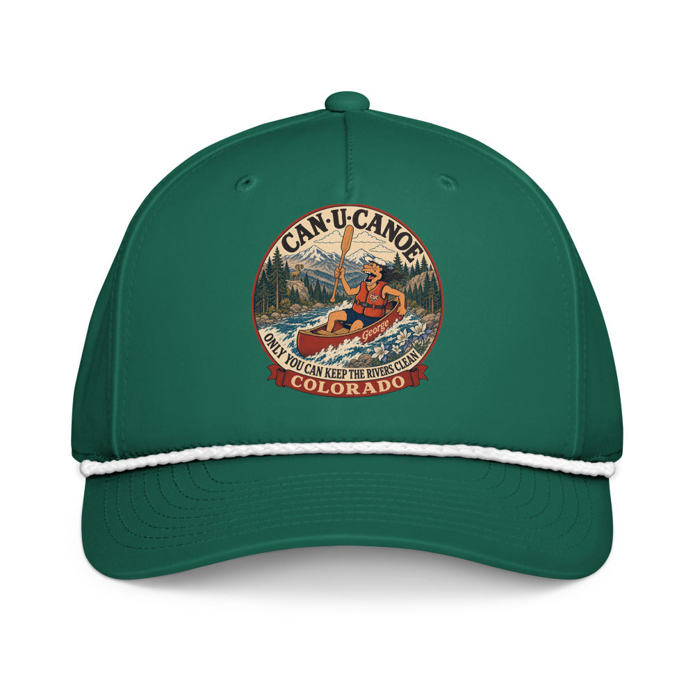 Colorado River Badge five-panel rope cap in Kelly/White