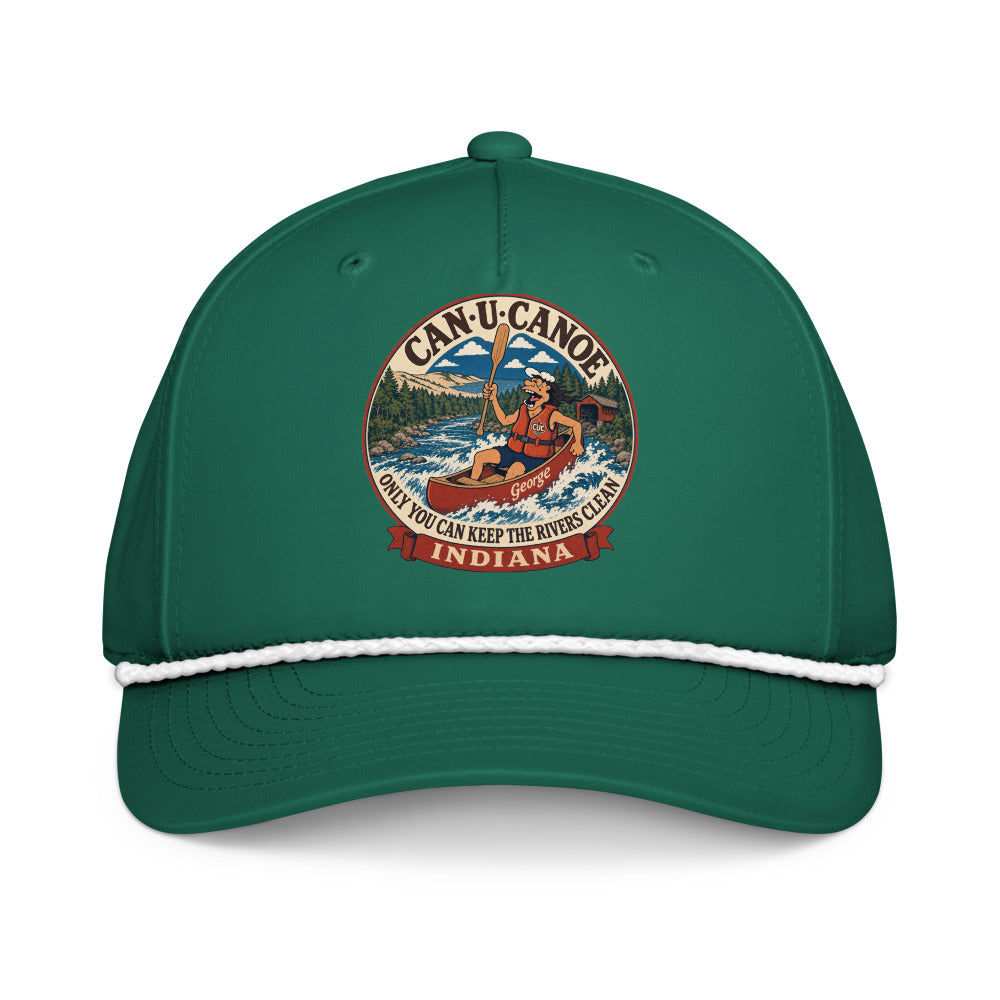 George's Indiana River Badge five-panel rope cap - Kelly/White