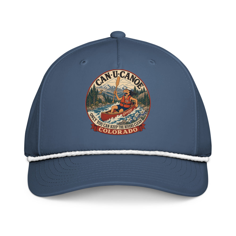 Colorado River Badge five-panel rope cap in Light Blue/White