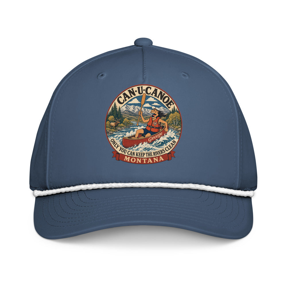 Montana River Badge five-panel rope cap in Light Blue/White