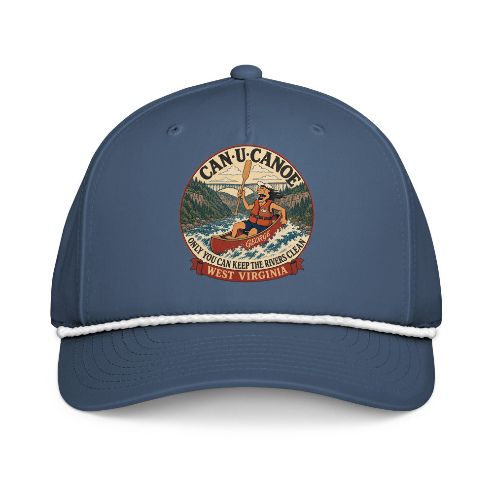 George's West Virginia River Badge five-panel rope cap - Light Blue/White