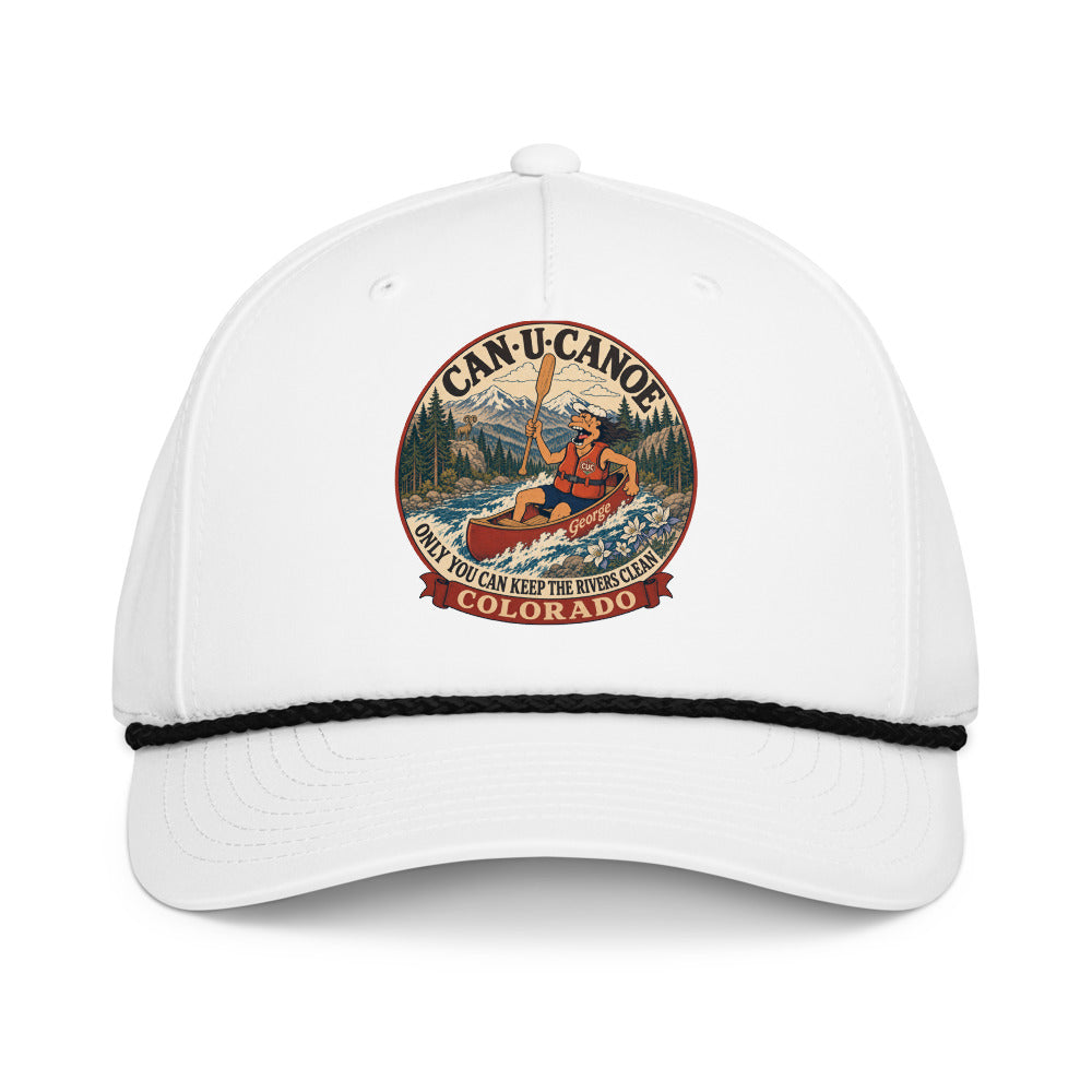 Colorado River Badge five-panel rope cap in White/Black