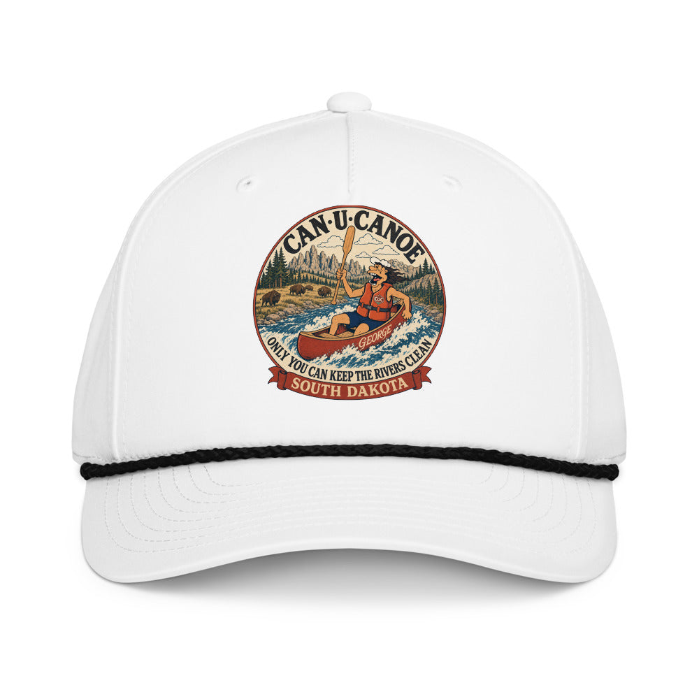 South Dakota River Badge five-panel rope cap in White/Black