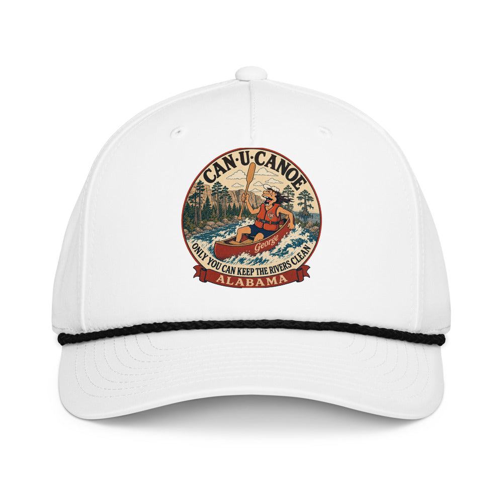 George's Alabama River Badge five-panel rope cap - White/Black