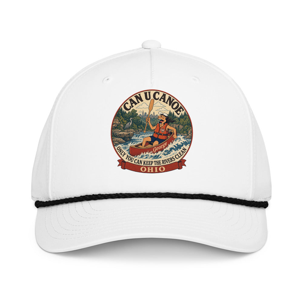 George's Ohio River Badge five-panel rope cap - White/Black