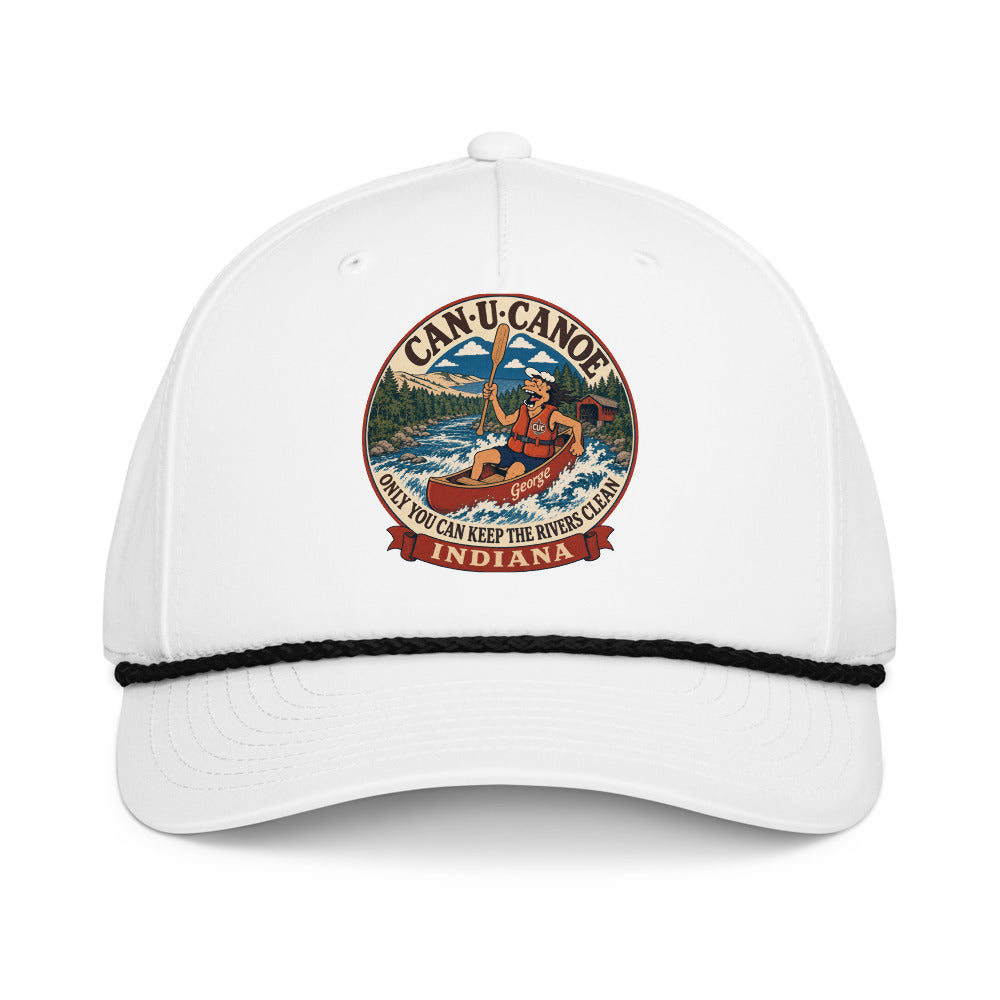 George's Indiana River Badge five-panel rope cap - White/Black