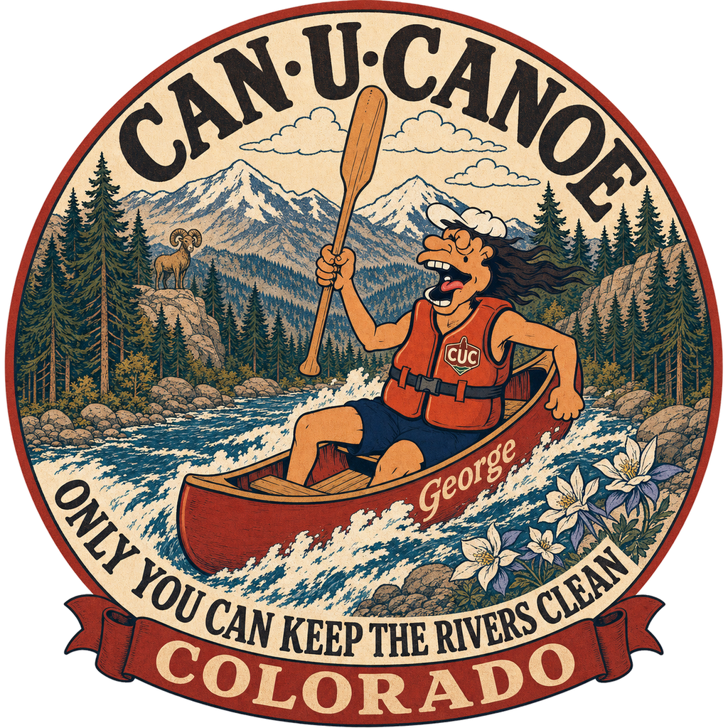 CAN U CANOE Colorado river badge artwork