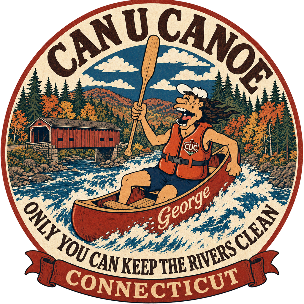 CAN U CANOE Connecticut river badge artwork