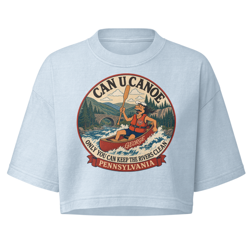 Pennsylvania approved transparent badge | Light Washed Denim | Full-color front print
