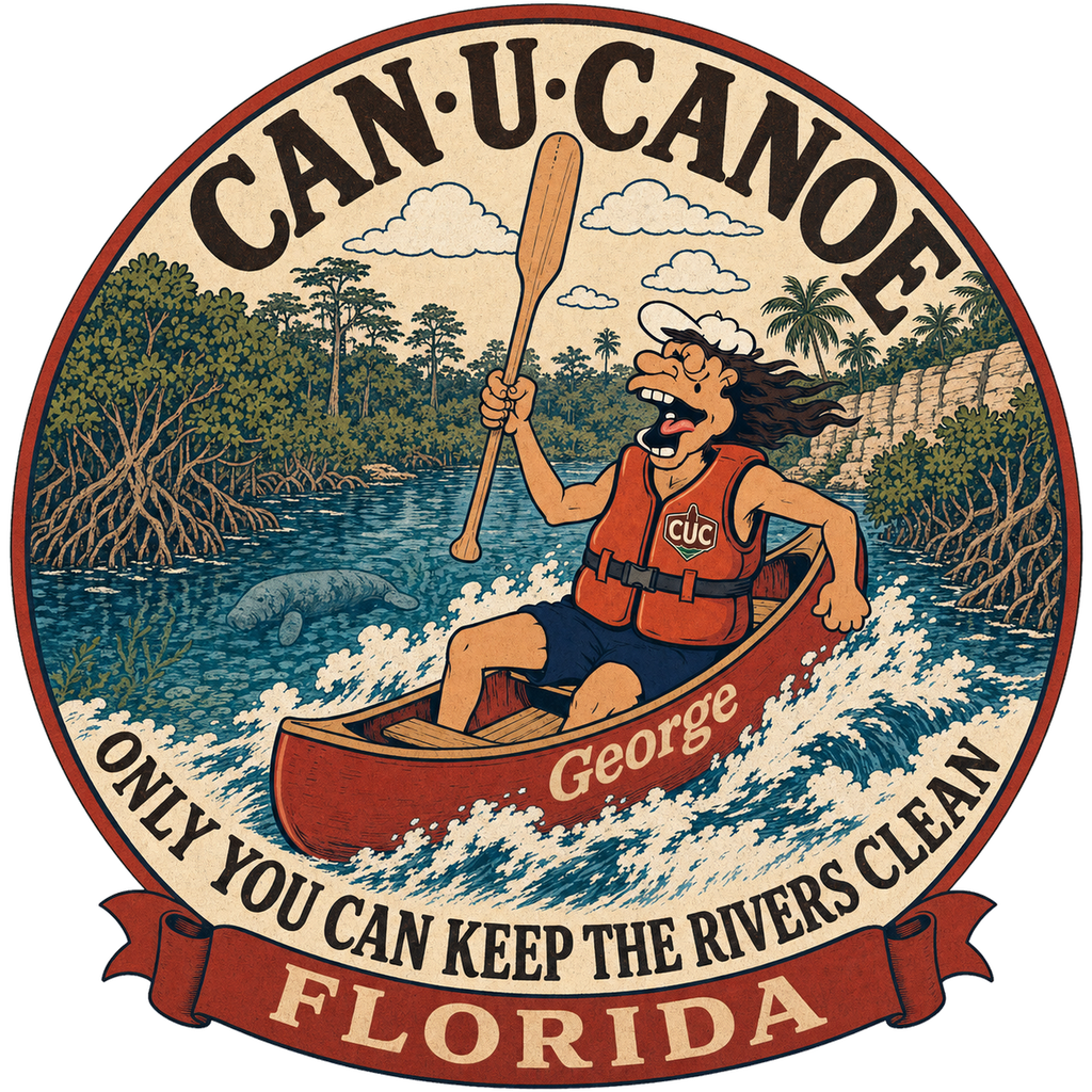 CAN U CANOE Florida river badge artwork