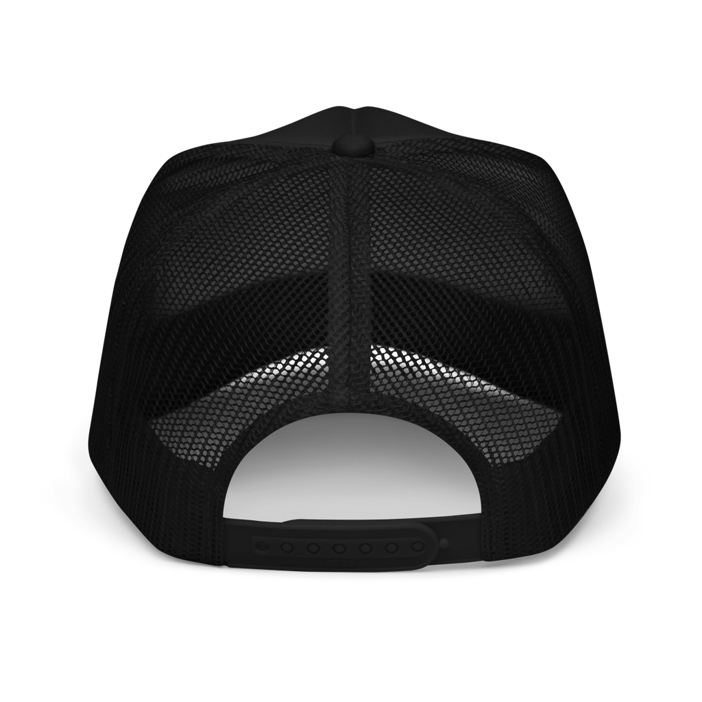 CUC Foam Trucker Hat — George’s Cab View | Black | back | newest boy pledge-card artwork