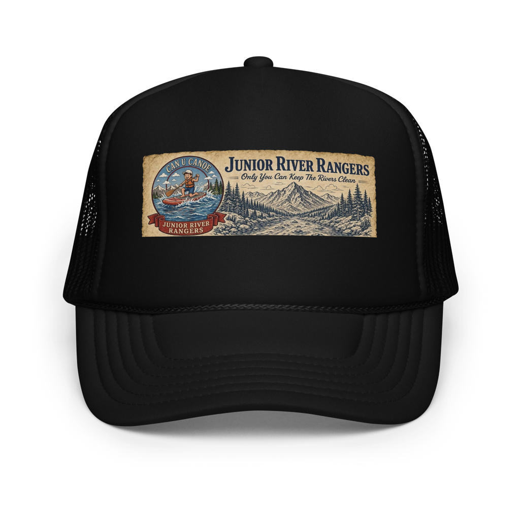 CUC Foam Trucker Hat — George’s Cab View | Black | front | newest boy pledge-card artwork