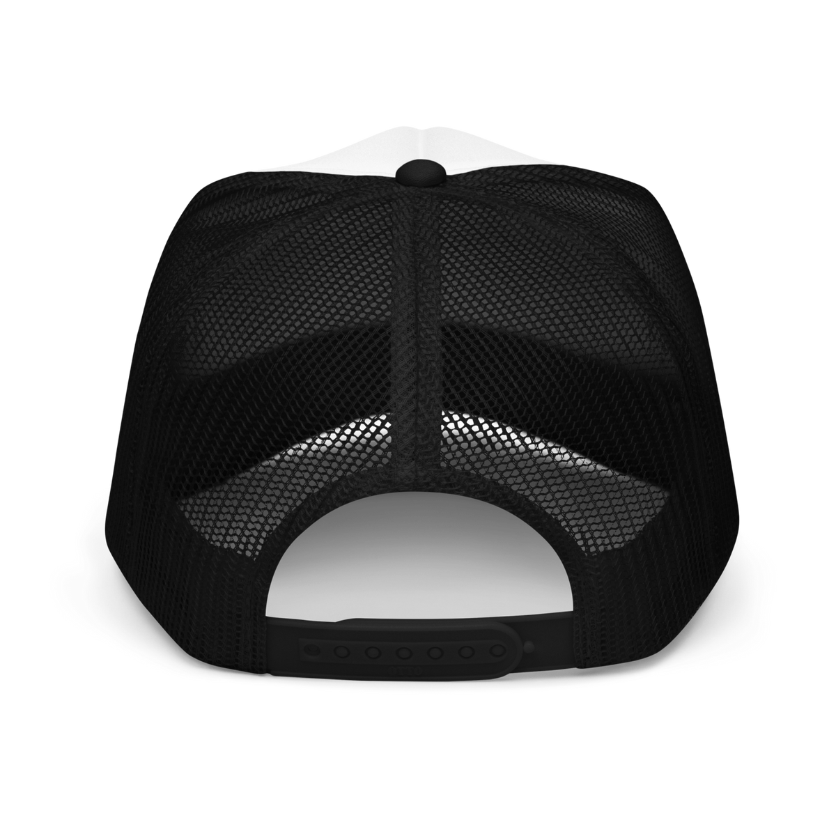 CUC Foam Trucker Hat — George’s Cab View | Black / White / Black | back | newest boy pledge-card artwork
