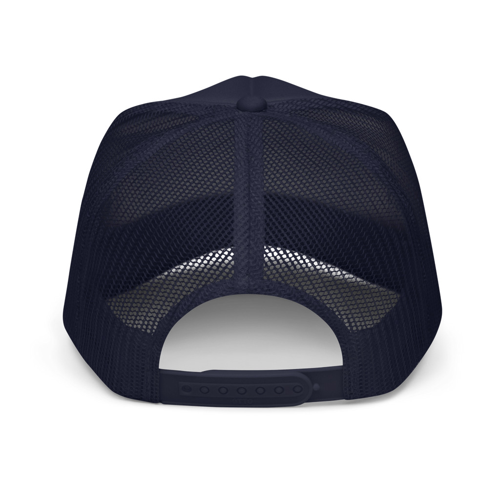 CUC Foam Trucker Hat — George’s Cab View | Navy | back | newest boy pledge-card artwork