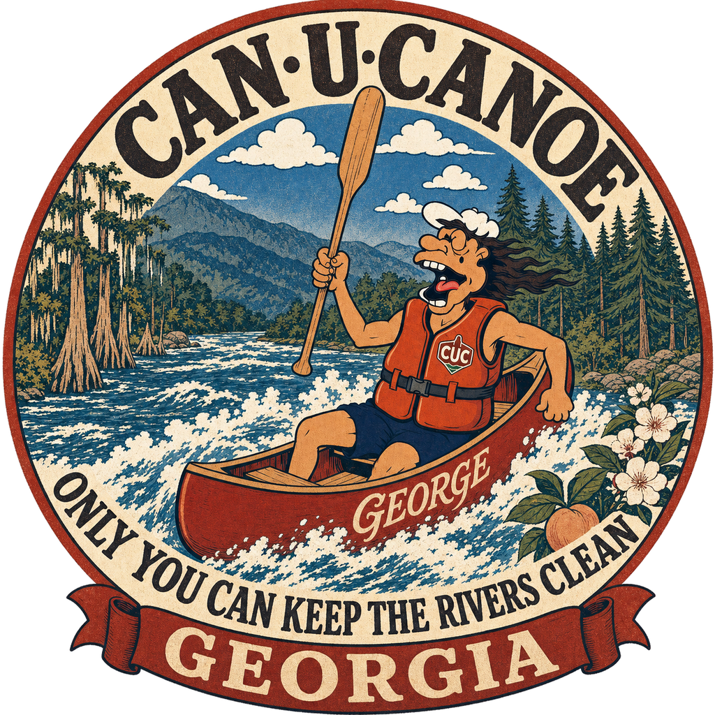 CAN U CANOE Georgia river badge artwork
