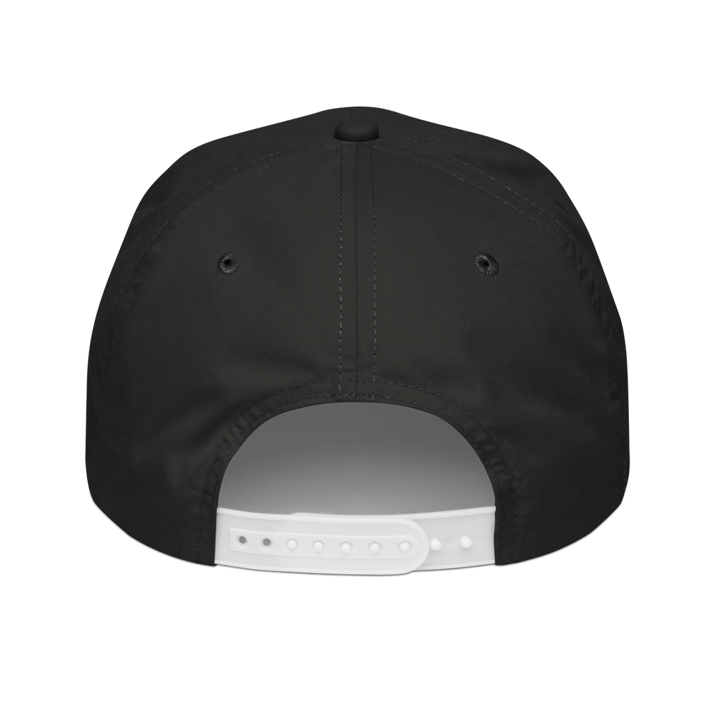 CUC Golf Rope Cap — Trail Edition | Black/White | back | revised approved George placement
