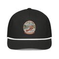 Montana River Badge golf rope cap in Black/White
