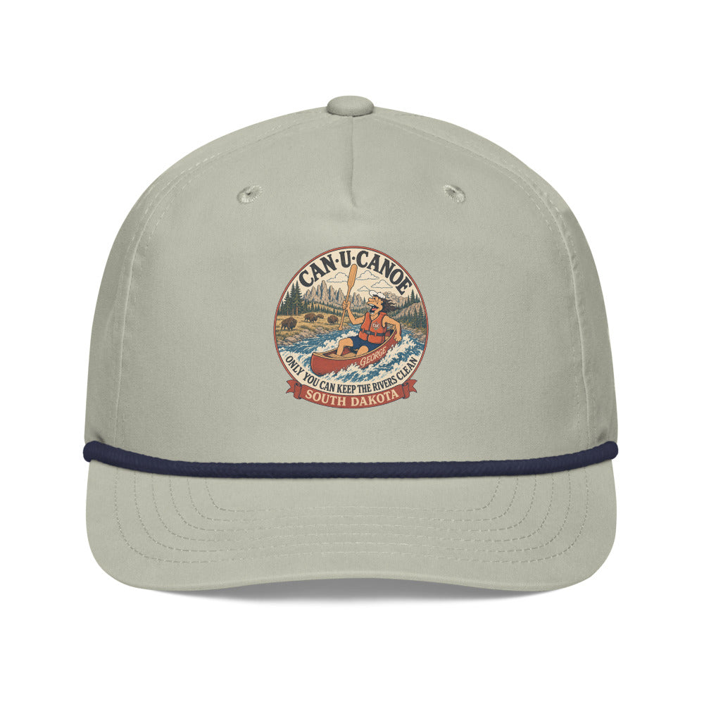 George’s South Dakota River Badge Rope Cap in Light Gray and Navy